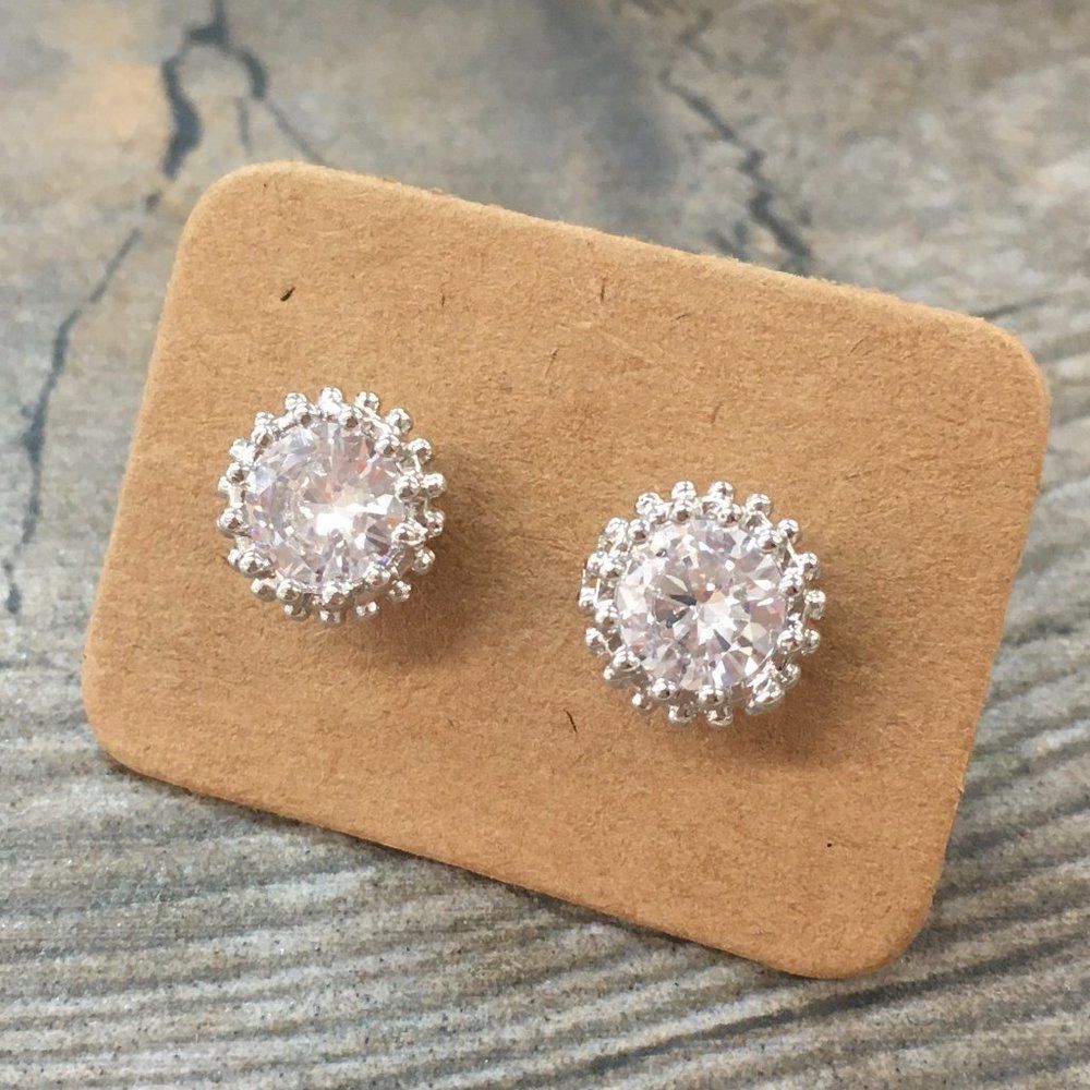 Austrian Crystal Crown Earrings - Picture 2 of 6